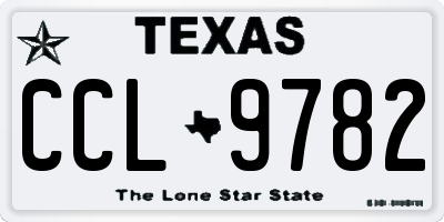 TX license plate CCL9782