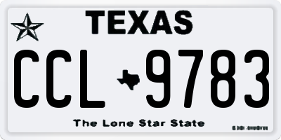 TX license plate CCL9783