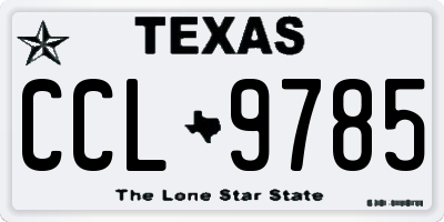 TX license plate CCL9785