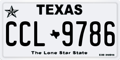 TX license plate CCL9786