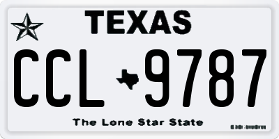 TX license plate CCL9787
