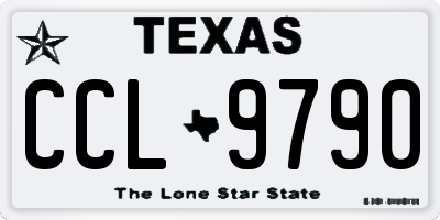 TX license plate CCL9790
