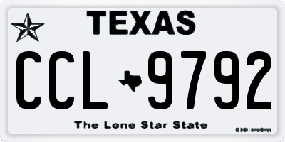 TX license plate CCL9792