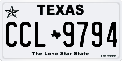 TX license plate CCL9794