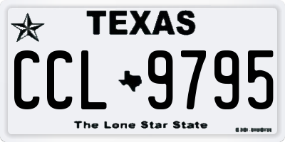 TX license plate CCL9795