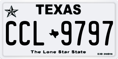 TX license plate CCL9797