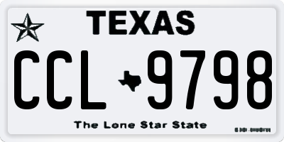 TX license plate CCL9798