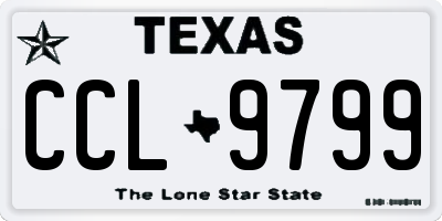 TX license plate CCL9799