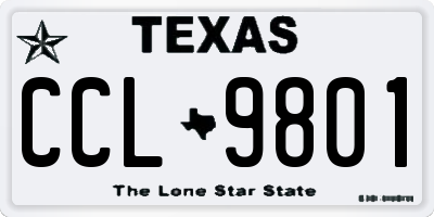 TX license plate CCL9801