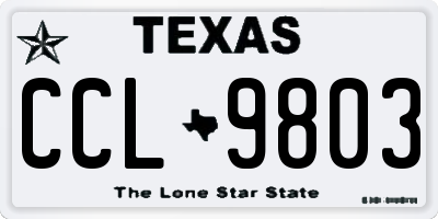 TX license plate CCL9803