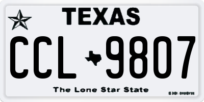 TX license plate CCL9807