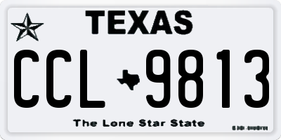 TX license plate CCL9813