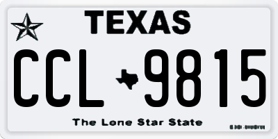 TX license plate CCL9815
