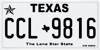 TX license plate CCL9816