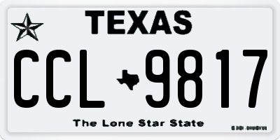 TX license plate CCL9817