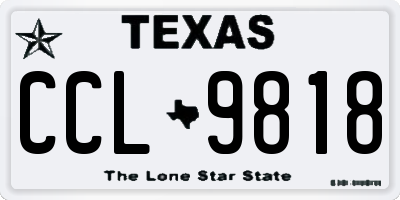 TX license plate CCL9818