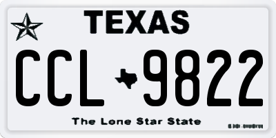 TX license plate CCL9822