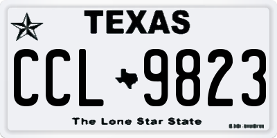 TX license plate CCL9823