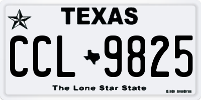 TX license plate CCL9825