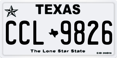 TX license plate CCL9826