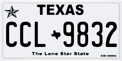 TX license plate CCL9832