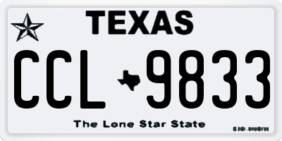 TX license plate CCL9833