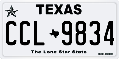 TX license plate CCL9834