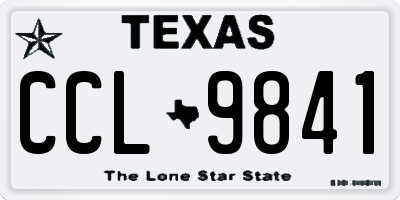 TX license plate CCL9841