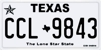 TX license plate CCL9843