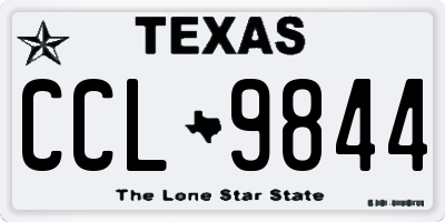 TX license plate CCL9844