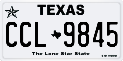 TX license plate CCL9845