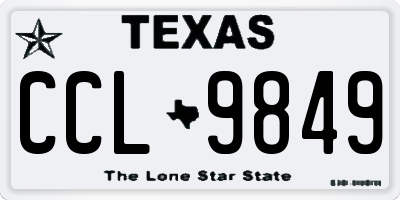 TX license plate CCL9849