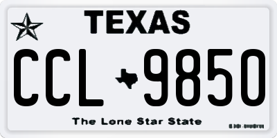 TX license plate CCL9850