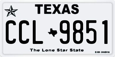 TX license plate CCL9851