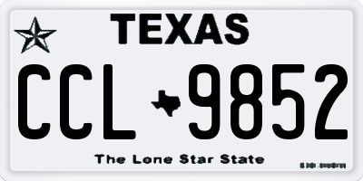 TX license plate CCL9852