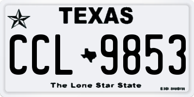 TX license plate CCL9853