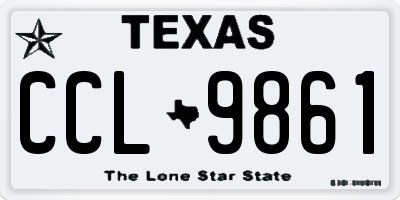 TX license plate CCL9861