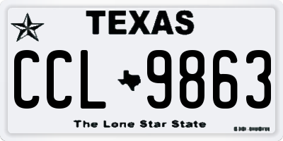 TX license plate CCL9863