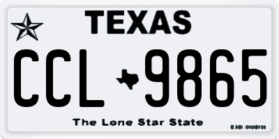 TX license plate CCL9865