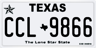 TX license plate CCL9866
