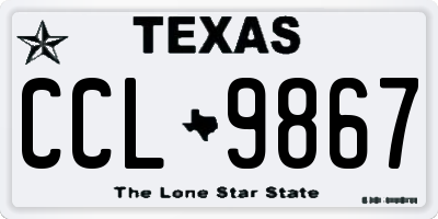 TX license plate CCL9867