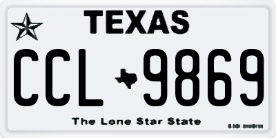 TX license plate CCL9869