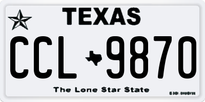 TX license plate CCL9870