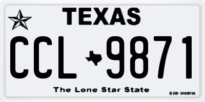 TX license plate CCL9871
