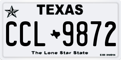 TX license plate CCL9872