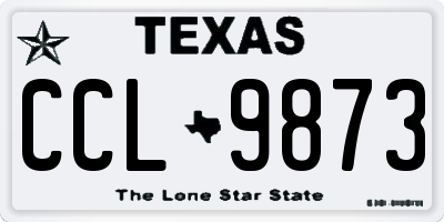 TX license plate CCL9873