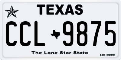 TX license plate CCL9875