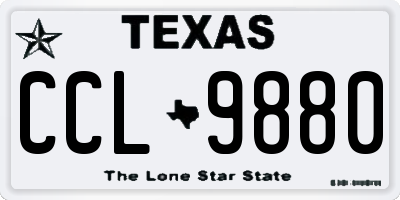 TX license plate CCL9880