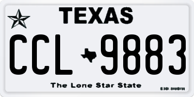 TX license plate CCL9883
