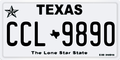 TX license plate CCL9890